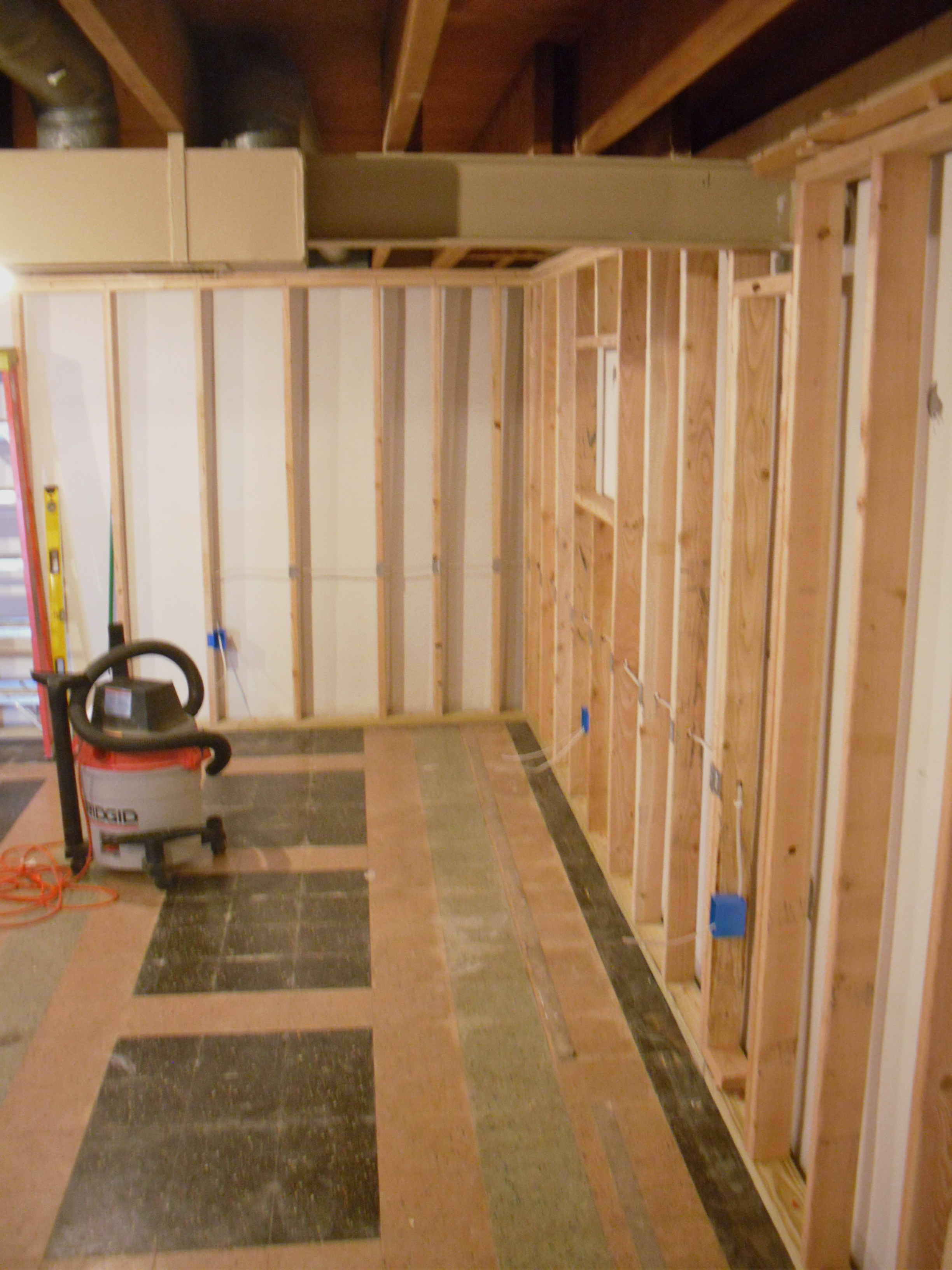 Framing an interior basement door in a floating wall - Home